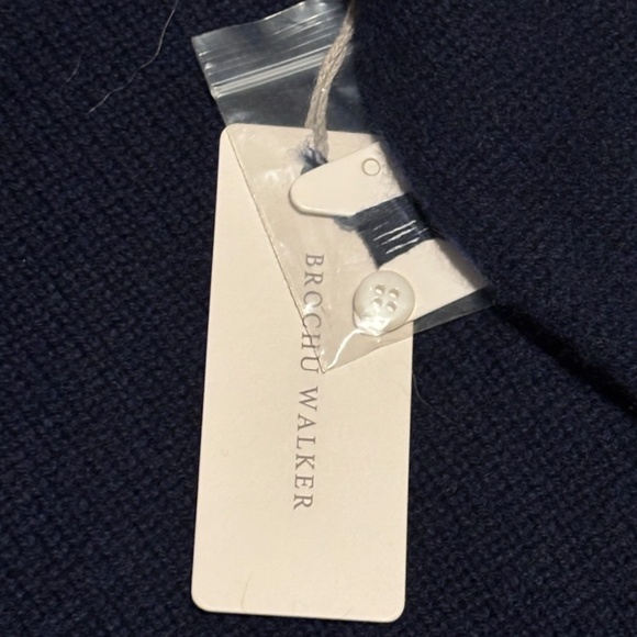 Brochu Walker Layered V-Neck Pullover in Navy with Stripe Woven Underlay… - Picture 5 of 5